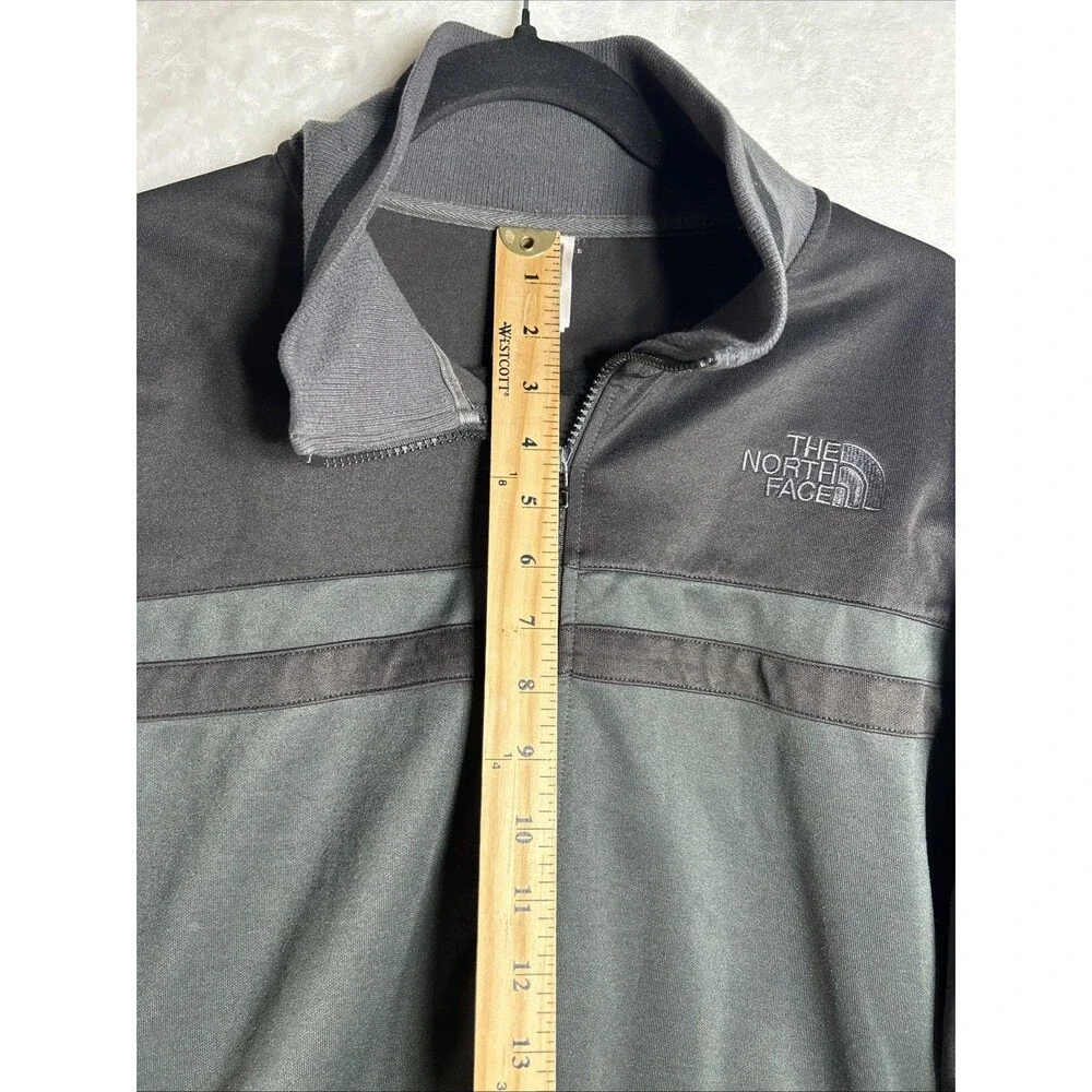 The North Face Mens Jacket Size XL Gray/Black Full Zip Varsity Bomber Track